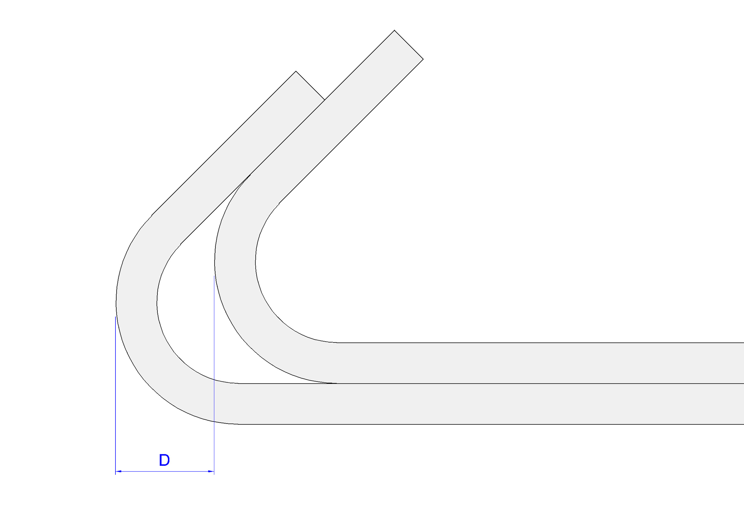 Illustration d'utilisation de valeur D pour départ entre deux barres crosses utilisées dans le ferraillage des poutres.