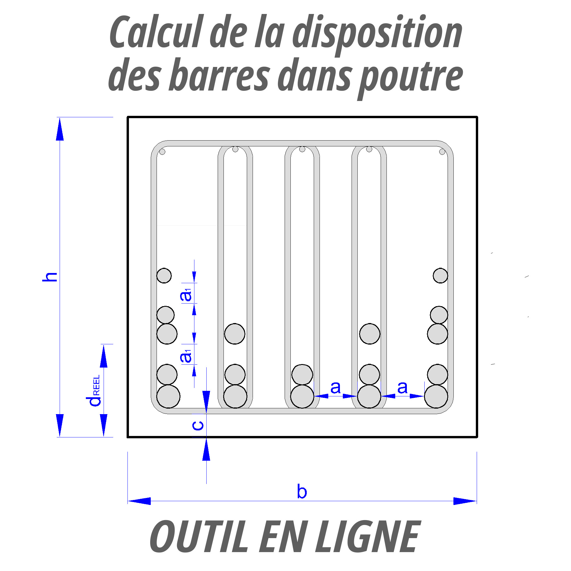 Utilisez notre outil gratuit pour calculer automatiquement le diamètre et le nombre de barres d'acier nécessaires pour le ferraillage des poutres en béton armé selon l'Eurocode 2.